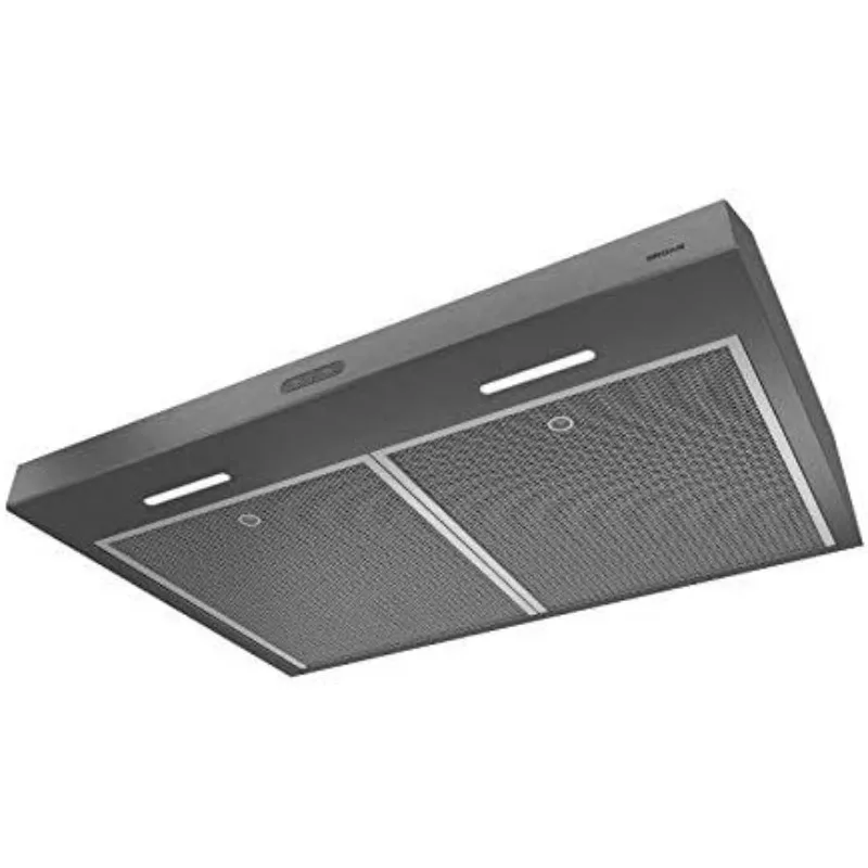 Broan Glacier Convertible Range Hood, Exhaust Fan and Light Combo for Over Kitchen Stove, Black Stainless Steel, 30", 1.2 Sones