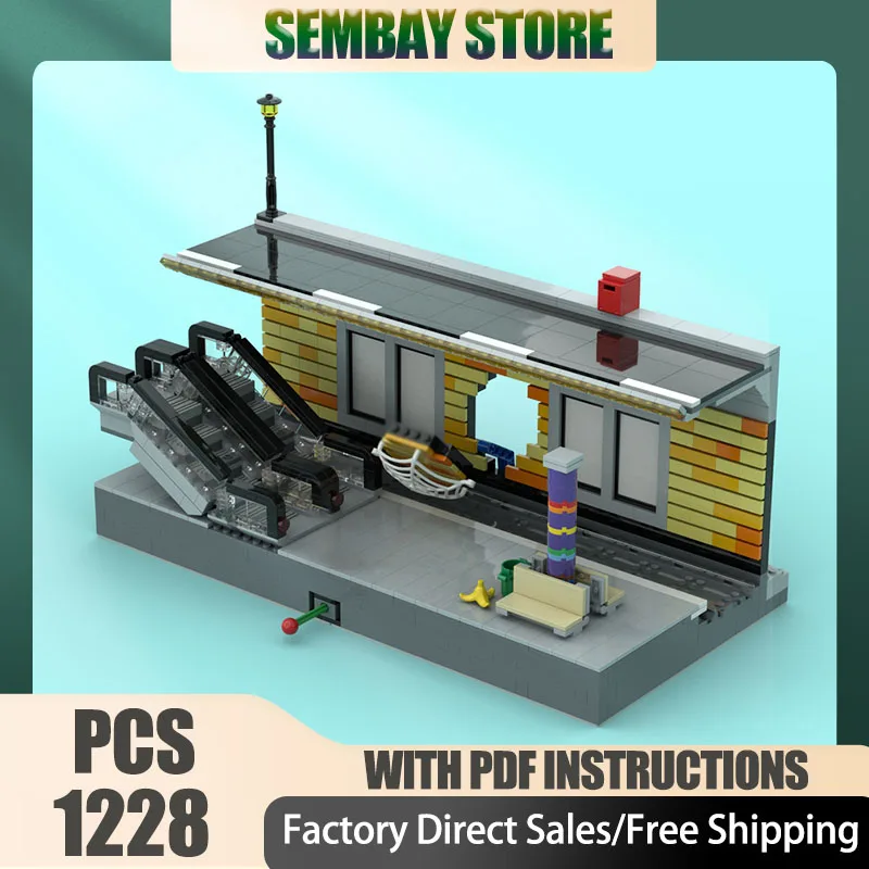 

Модель известной сцены Moc, строительные кирпичи, модульная модель метро, вторжения, технологические блоки, рождественские игрушки «сделай сам», строительные подарки