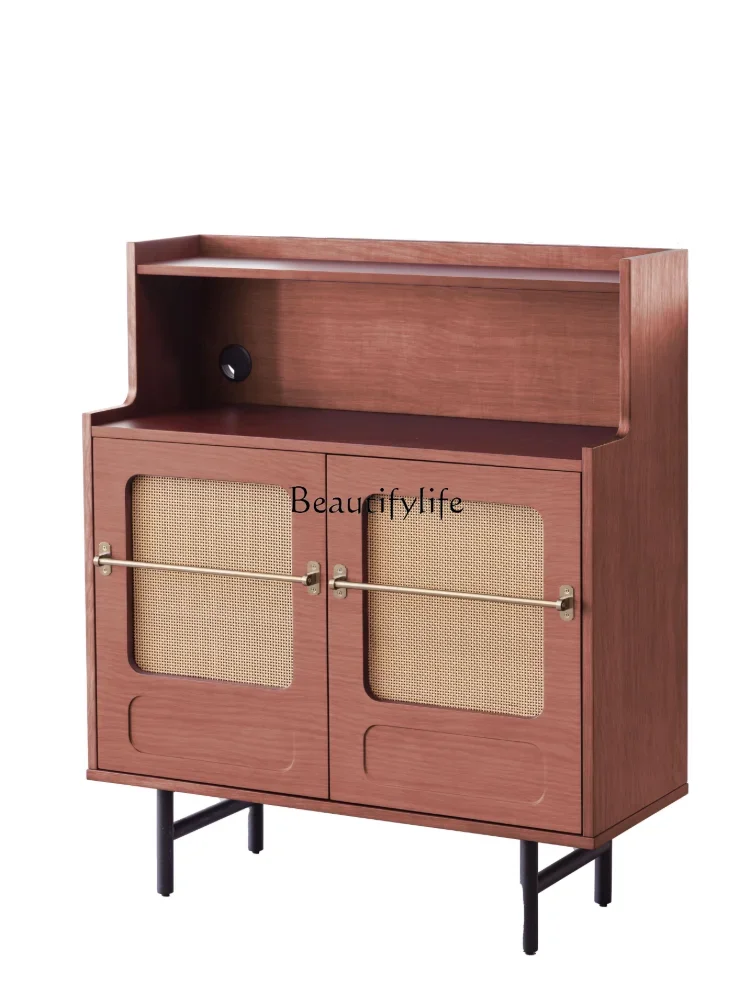 

Side Cabinet Storage Tea Cabinet Rattan Retro Living Room Hallway Storage