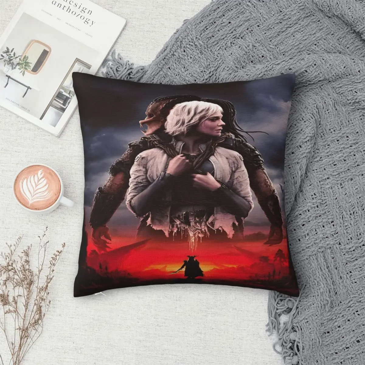غطاء وسادة مزخرف المفترس: غطاء وسادة سرير Badlands Merch مربع متعدد المقاسات دروبشيبينغ