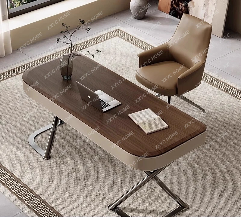 سرج فاخر خفيف من الجلد للدراسة المنزلية مكتب كتابة بسيط من الخشب الصلب #2