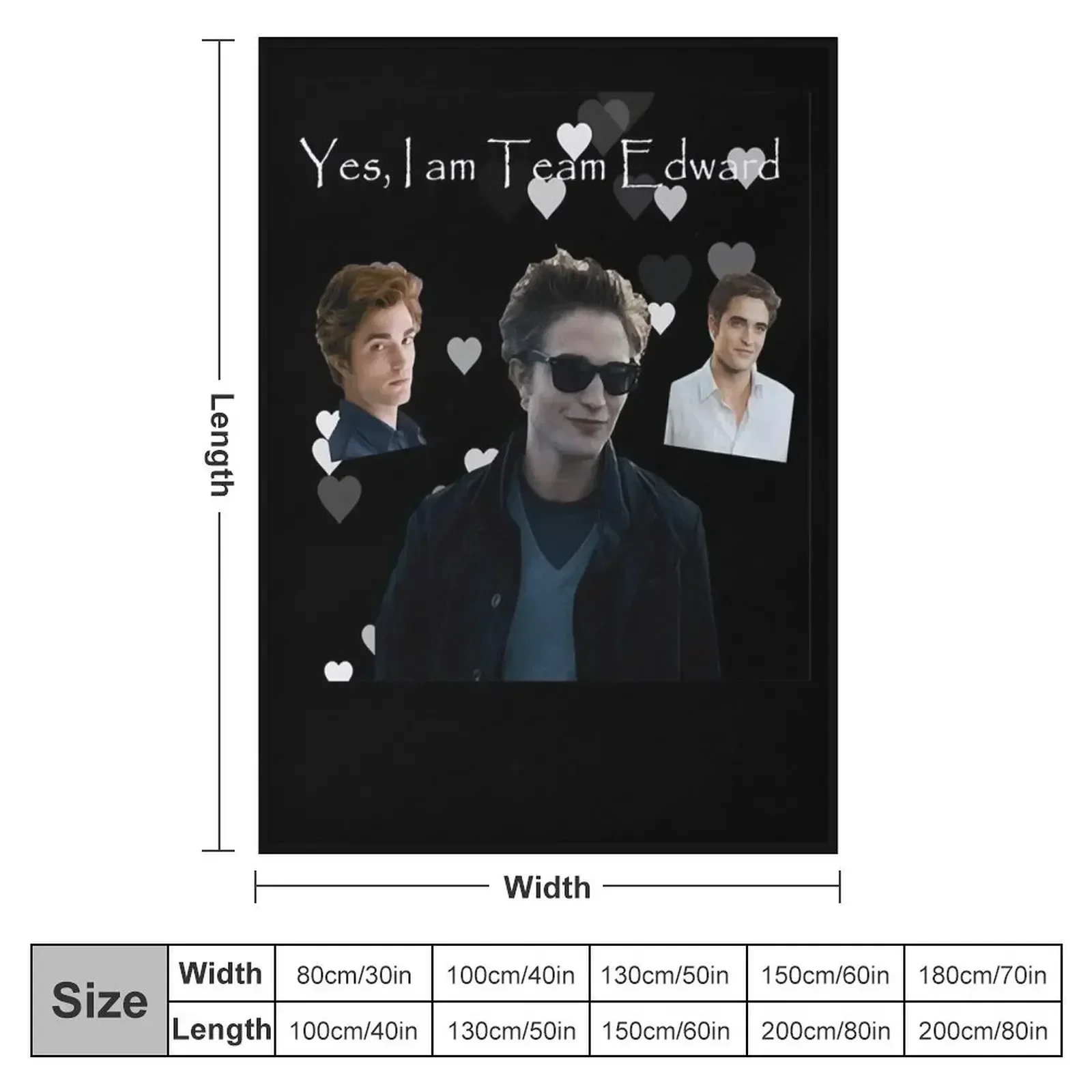 Team Edward Meme Twilight Throw Blanket Fashion Sofas Decorative Beds Bed linens Blankets