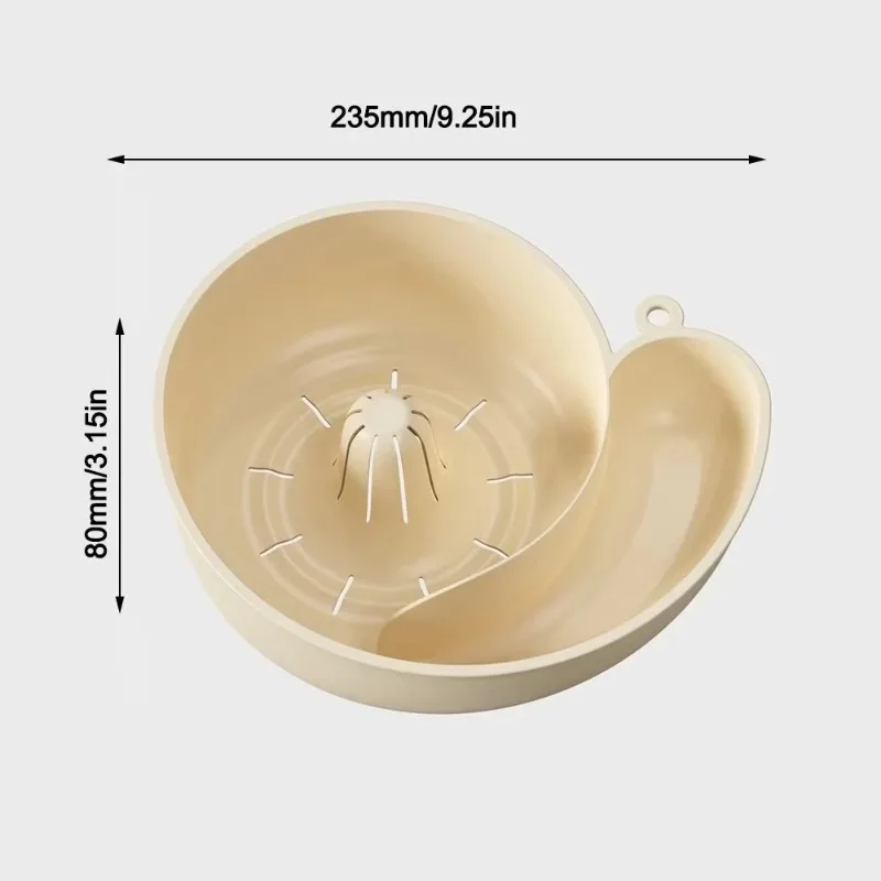 New Snail Shape Fruit Drainer Basket Creative Automatic Rotation Clean Basin Vegetable Washing Basin Multi-Functional Reusable L - Image 6