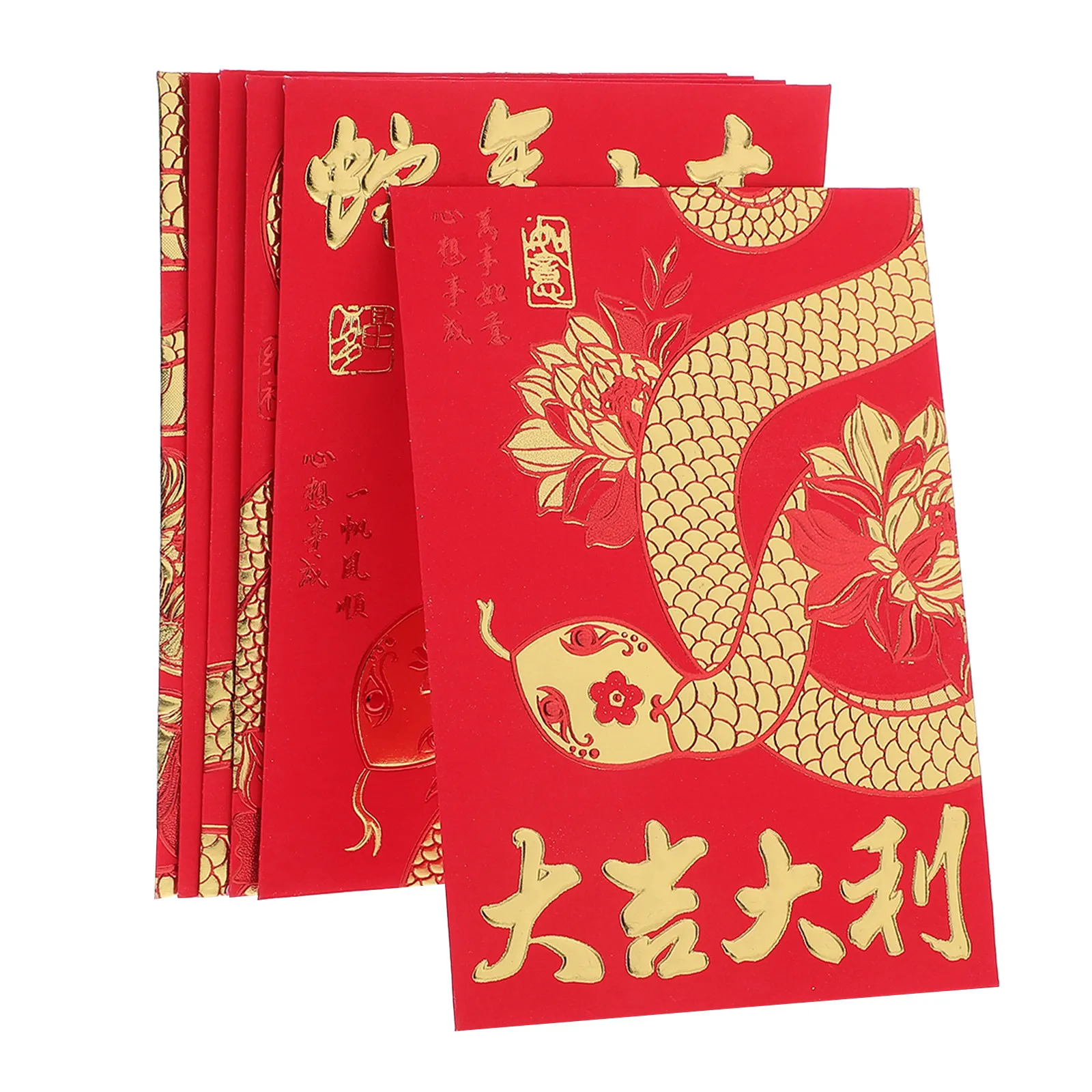 

36Pcs Chinese Traditional Red Envelopes Snake Year Decorative Paper Packets Spring Festival Lunar New Year Red Packets Good Luck