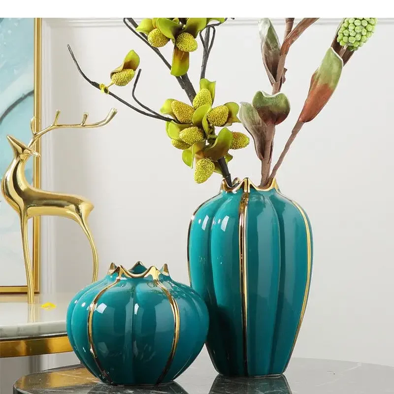 

#For Gold-plated Pomegranate Ceramic Vase Desk Decoration Potted Plant Flower Pots Flowers Arrangement Modern Home Decor Floral