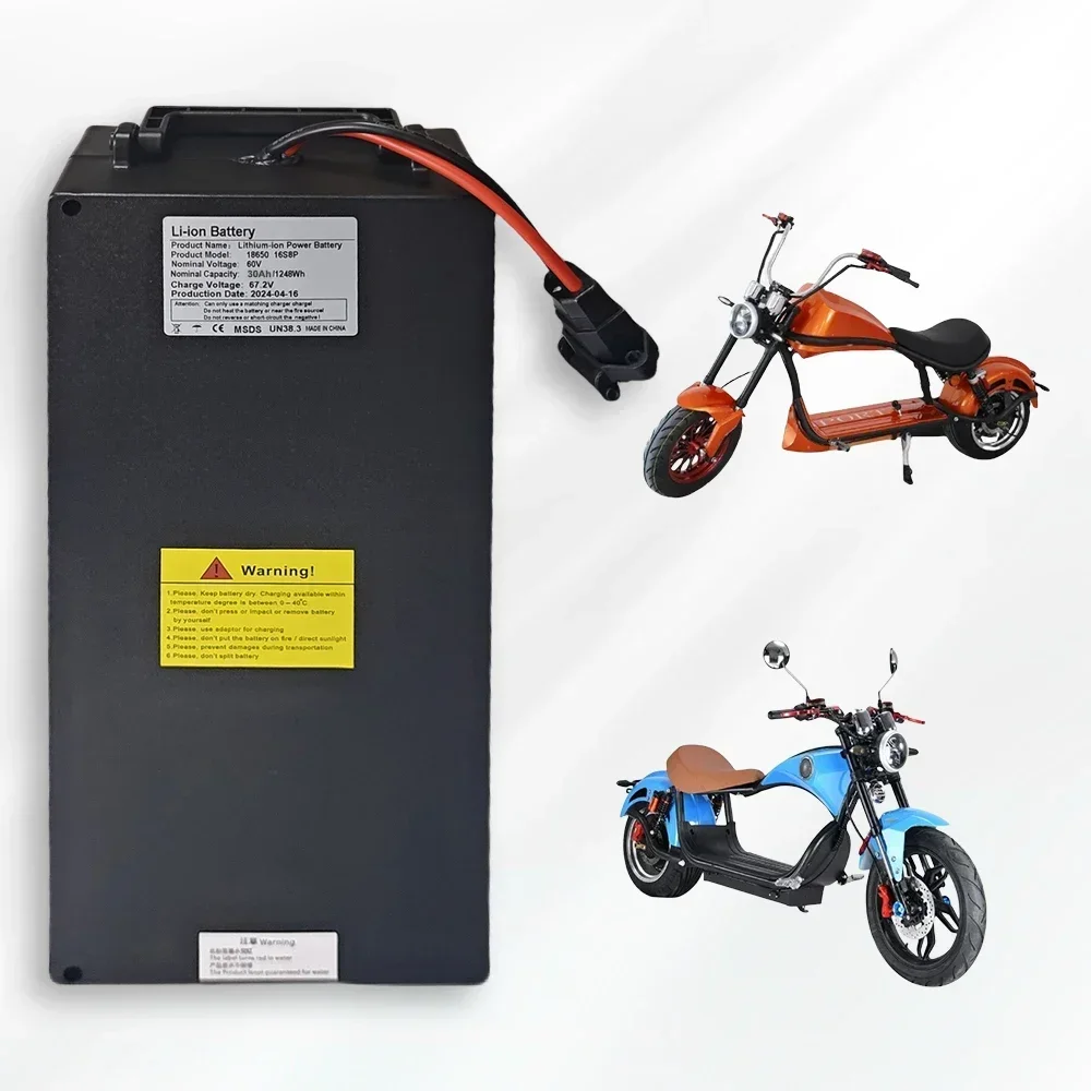 For Harley Electric Car Lithium Battery Waterproof 18650 Battery 60V 30Ah Two Wheel Foldable Citycoco Electric Scooter Bicycle