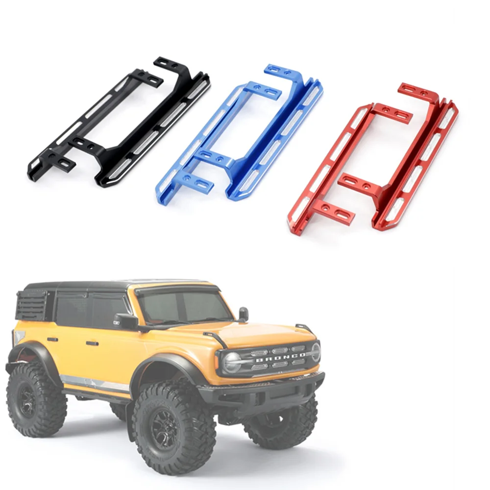 2 pçs pedal de metal placa lateral slider para traxxas trx4 2021 bronco 1/10 rc cawler carro atualização peças acessórios 2