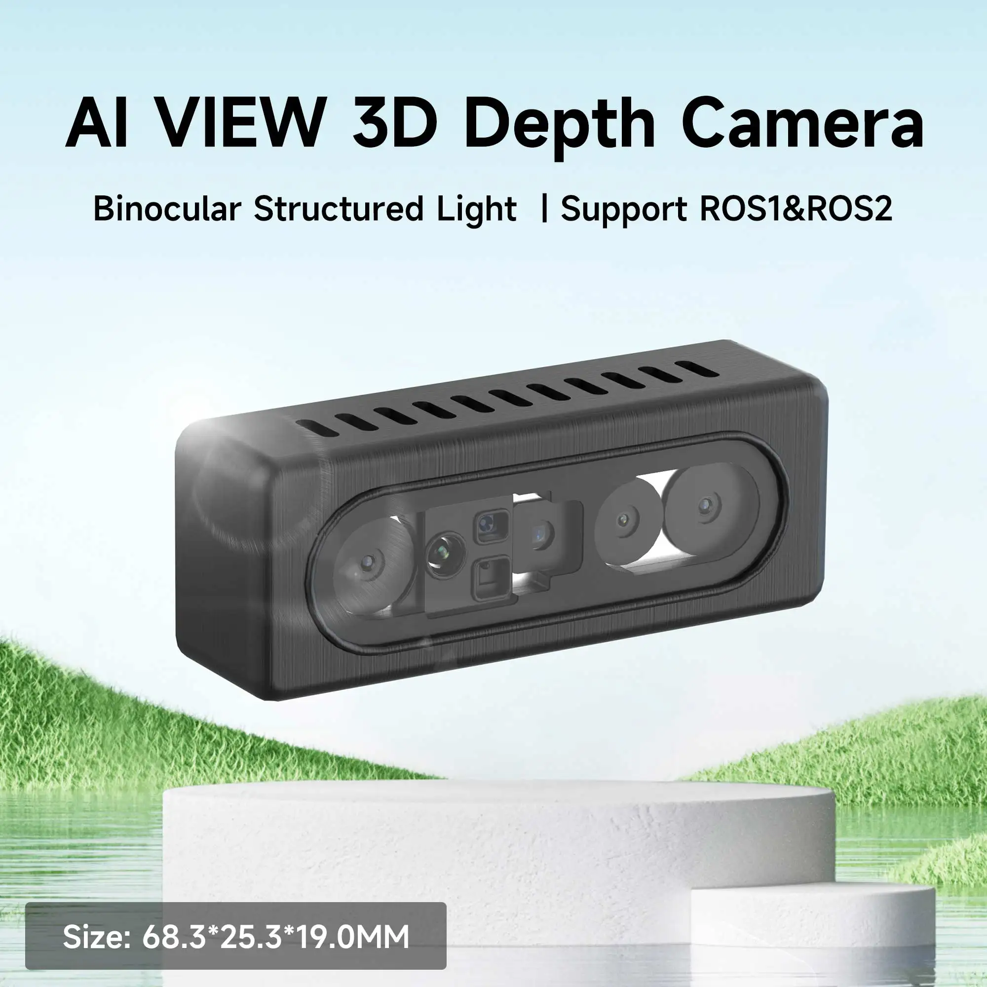 Mini AI Depth Camera Binocular Structured Light 3D Scanner Sensor Module 0.25-2.5m for Jetson Raspberry Pi ROS Robot Vision
