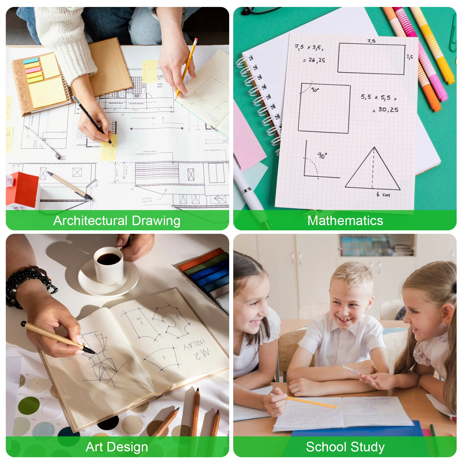 3Pcs Drawing Templates Set Geometric Shape Rulers for Student Drafting School Office Architecture Building Measuring Rulers