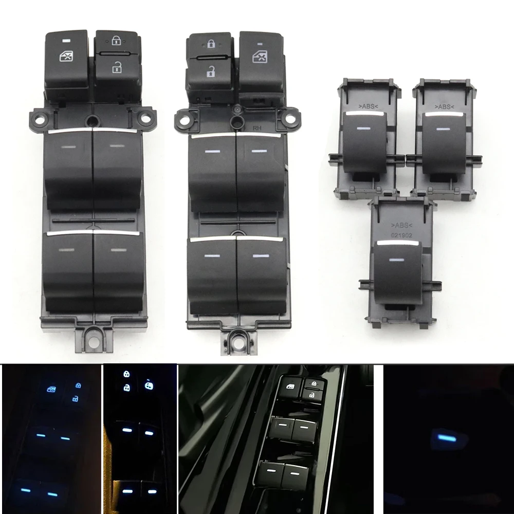 

LED Backlight Lighted Power Window Glass Lifter Control Button Switch For Toyota BZ4X 2023-2024 GR Corolla 2023-2025