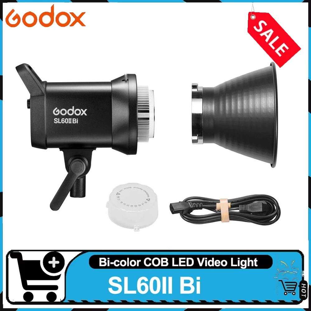 Godox SL60IIBi LED Video Light Bi-color 2800-6500K 60W CRI96 TLCI97 Fill Light for Film Broadcast