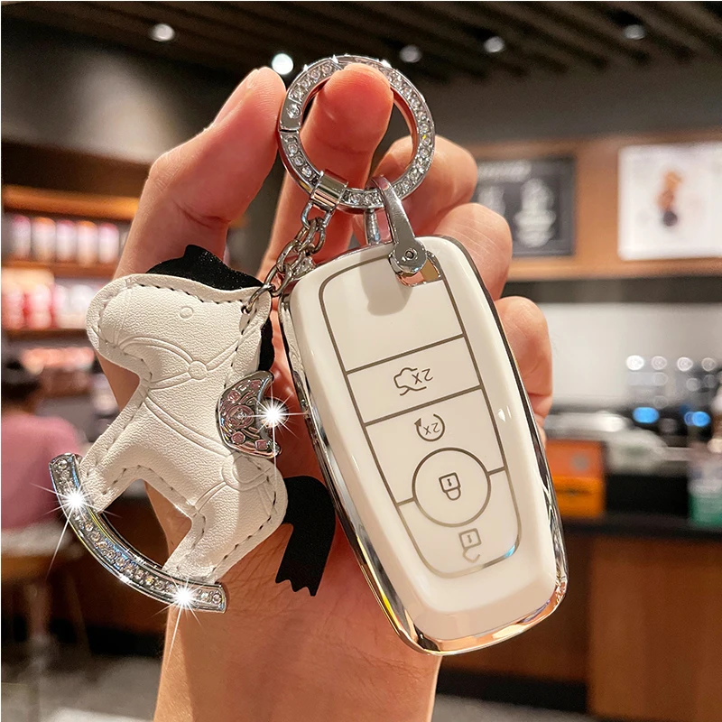 

For Ford Fusion F150 F250 F350 F450 F550 Edge Explorer Key Fob Cover Car Key Case Shell Keychain Car Accessories