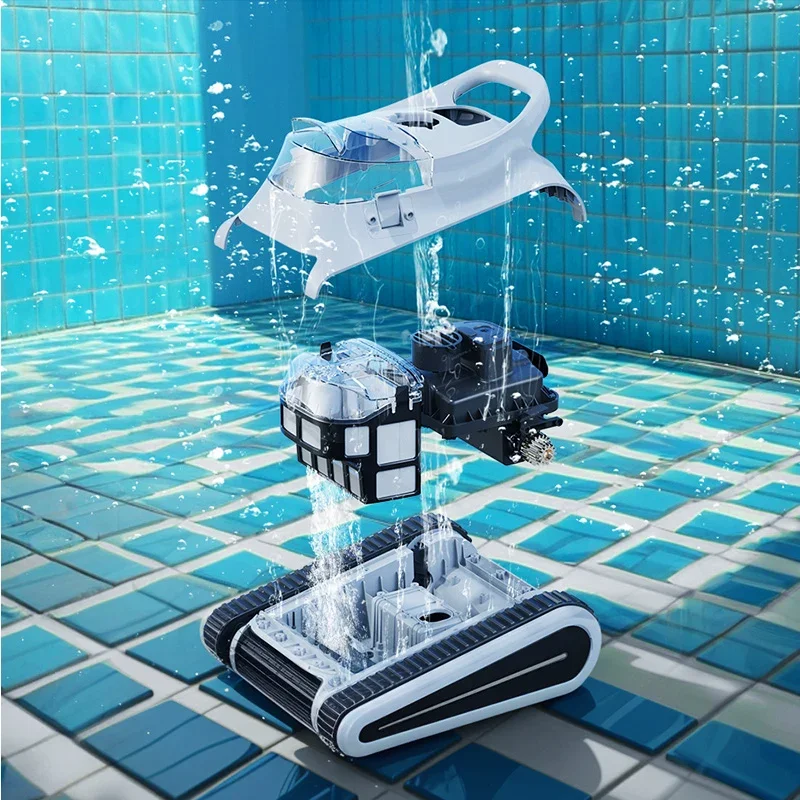 Wireless Pool Cleaning Robot, Automatic Pool Suction Machine, Wall Climbing Cleaner for Pool Sediment Removal