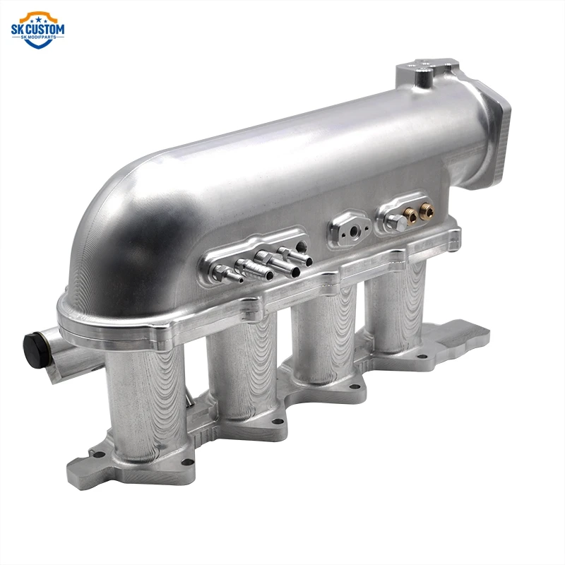 مخصص 70mm CNC البليت الألومنيوم مشعب السحب لسباق محرك ميتسوبيشي 4G93