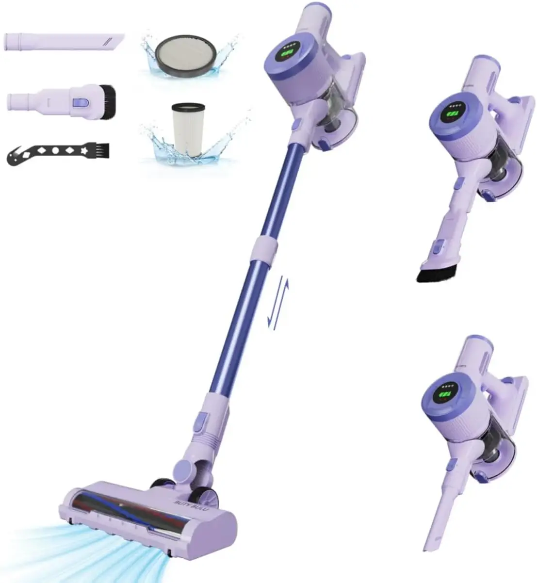 

Cordless Stick Vacuum Cleaner, 30KPa Powerful Suction, 2200mAh Battery, Lightweight for Hard Floors, Carpets, Pet Hair, 40Min