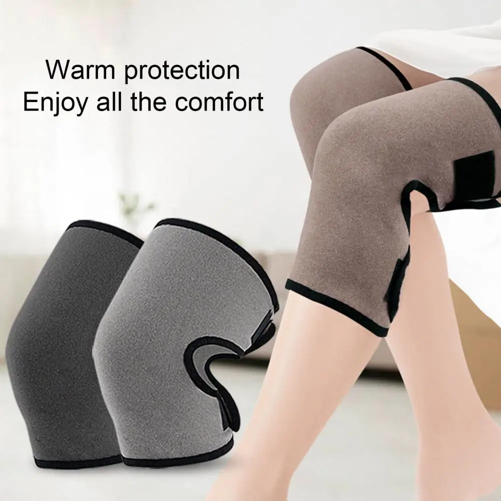 Winter Warm Knee Pads With Adjustable Fastener Tape Soft Breathable Knee Joint Brace Support Heat Warm Sport Kneepad