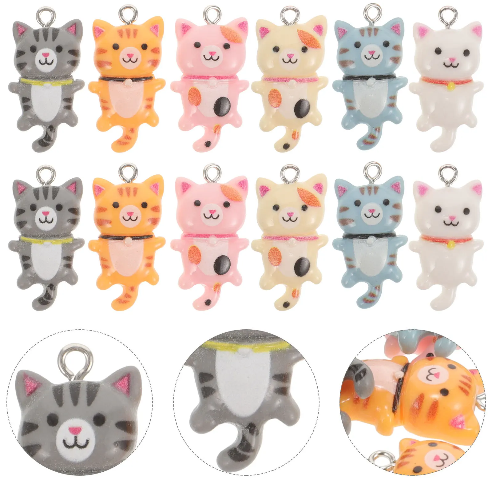 

30 шт., подвески в форме кошки из смолы, легкие подвески для изготовления ювелирных изделий для DIY, серьги, ожерелье, браслет, аксессуары