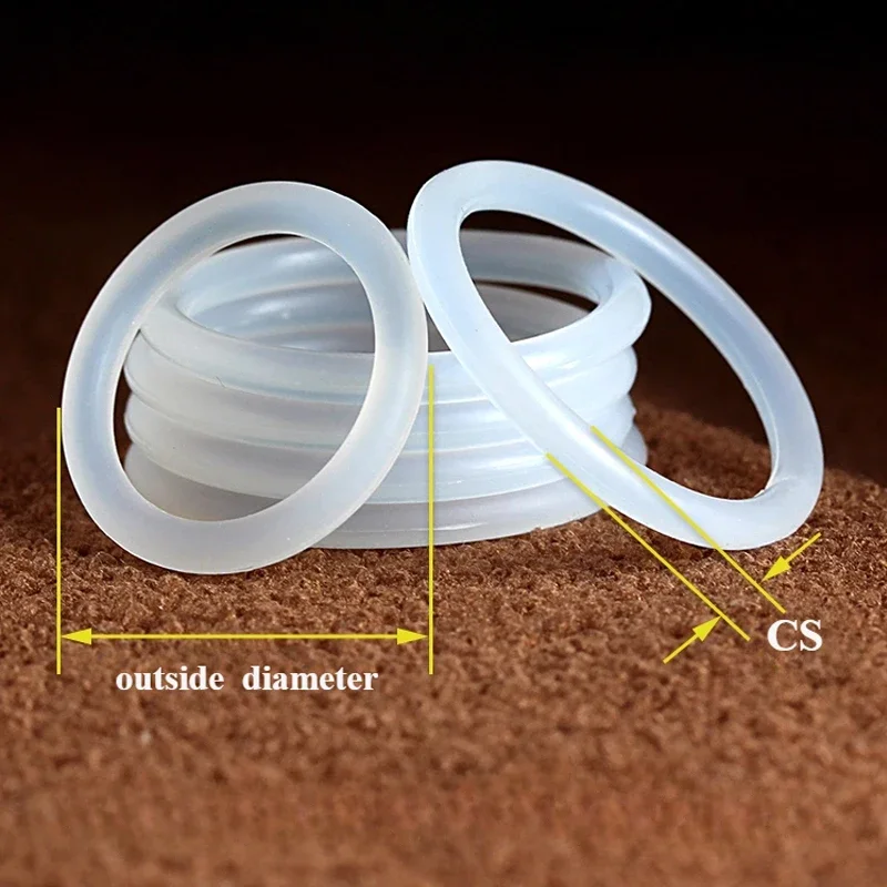 VMQ Silicone O Ring CS2.2mm CS2.4mm CS2.5mm White Food Grade Sealing Ring Insulating O-Ring Gasket for Pipe Pump
