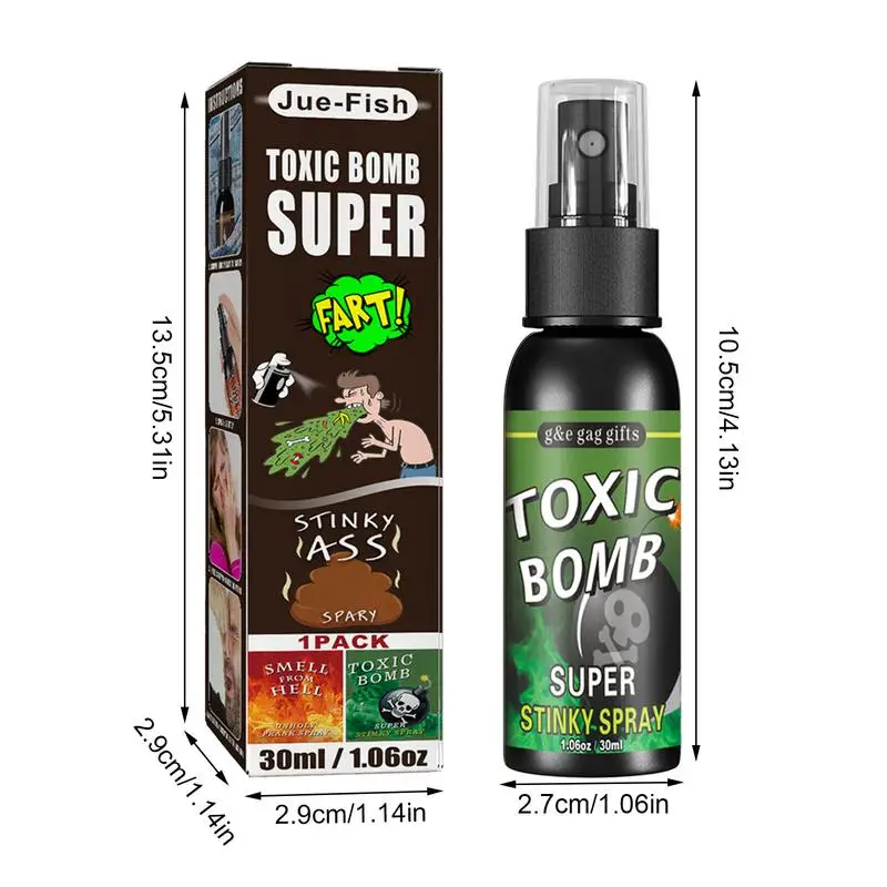 Liquid scoreggia Gag Prank Joke Spray può puzzere Bombs scag puzzolente 30ML scoreggia Spray Extra Strong puff Prank Novel Funny Toys