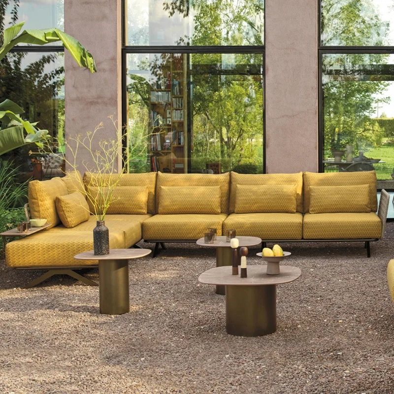 Outdoor Sofa Courtyard Open Air Balcony Rainproof Rattan Cafe