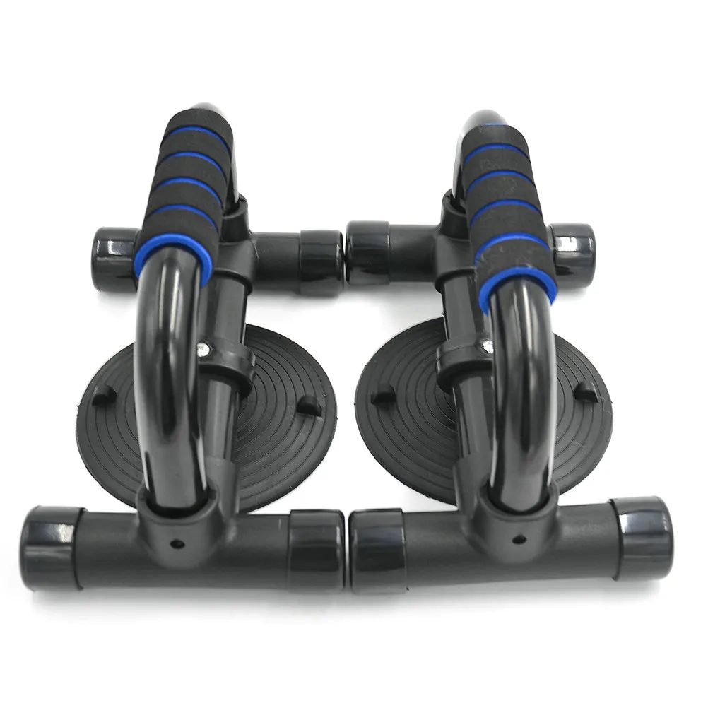1Pair Suction Cup Grip Push Up Bars H-Type Indoor Sports Gym Fitness Crunches Body Building Training Black