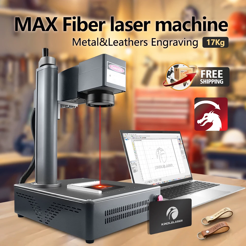 Kindlelaser K2 20W Fiber Laser Marking Machine Jewelry Metal Stainless Steel Aluminum Portable Engraving Machine Industrial Desk