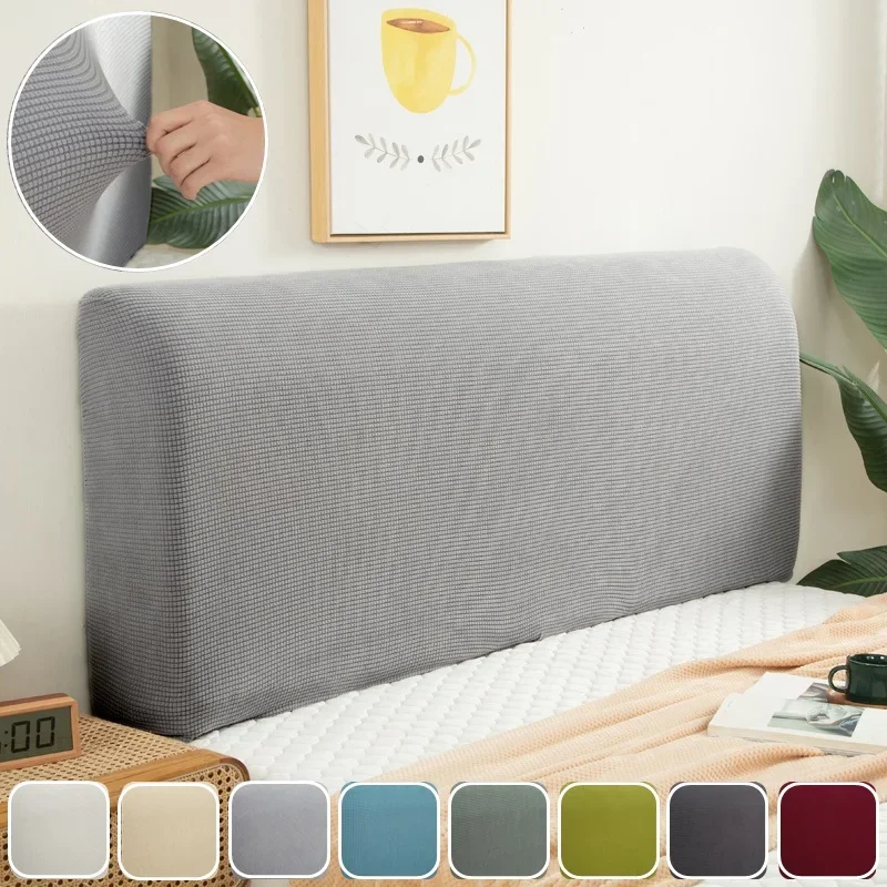 All-inclusive Solid Color Head Cover Thicken Polar Fleece Headboard Cover Elastic Bed Back Dust Protector Covers Home Decor