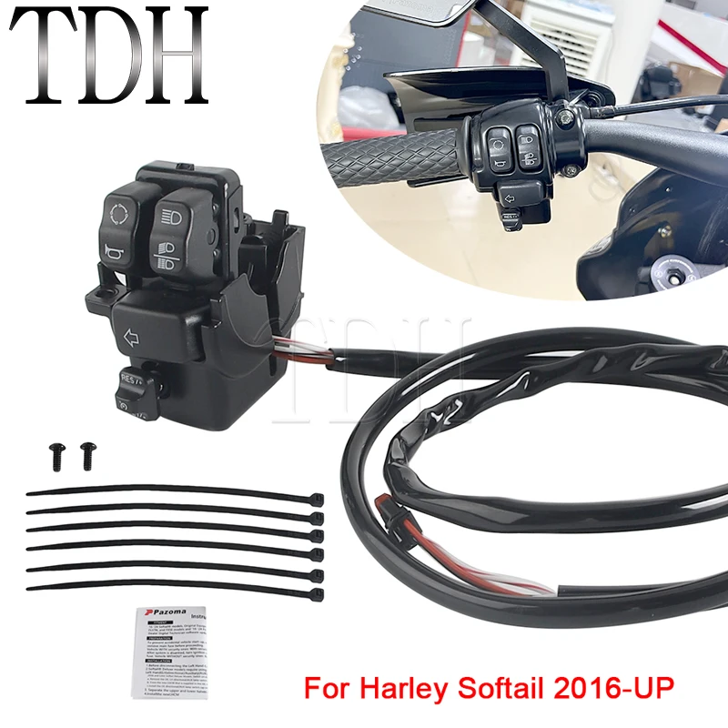 Motorrad 1-Zoll-Lenker-Geschwindigkeitsregler-Schalter für Harley Softail Sport Glide FLSB Slim S FLSS FLSL Low Rider FXLR FXLRS FXLRST