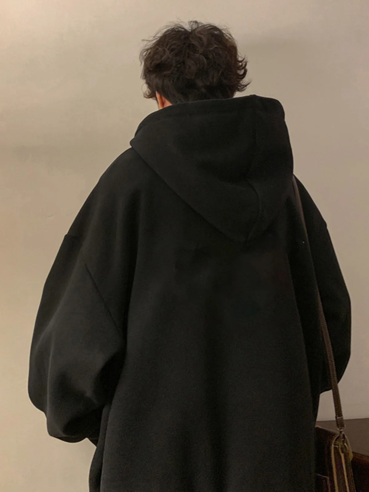 

Мужская толстовка American Sle Heavyweight Pure Black: Ретро-стиль, оверсайз, для ранней осени, унисекс, повседневная, свободного кроя