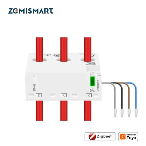 Zemismart Zigbee medidor de energía inteligente 3 fases 4 cables Monitor de potencia Sensor funciona con Tuya Zigbee2MQTT asistente doméstico 208V 415V