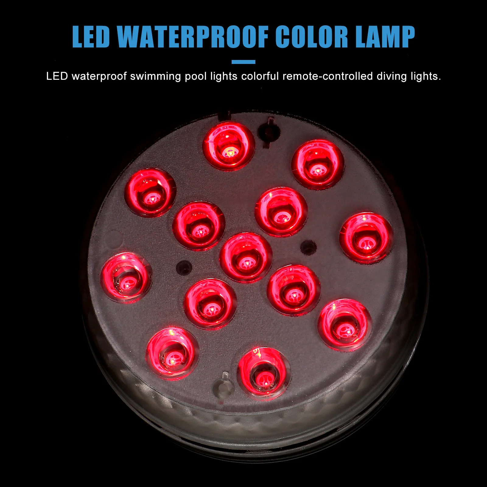 

1Set Waterproof LED Lamp Magnetic Suction Cup Submersible Pool Light Multicolor Underwater Light for Aquarium Pond Bathtub