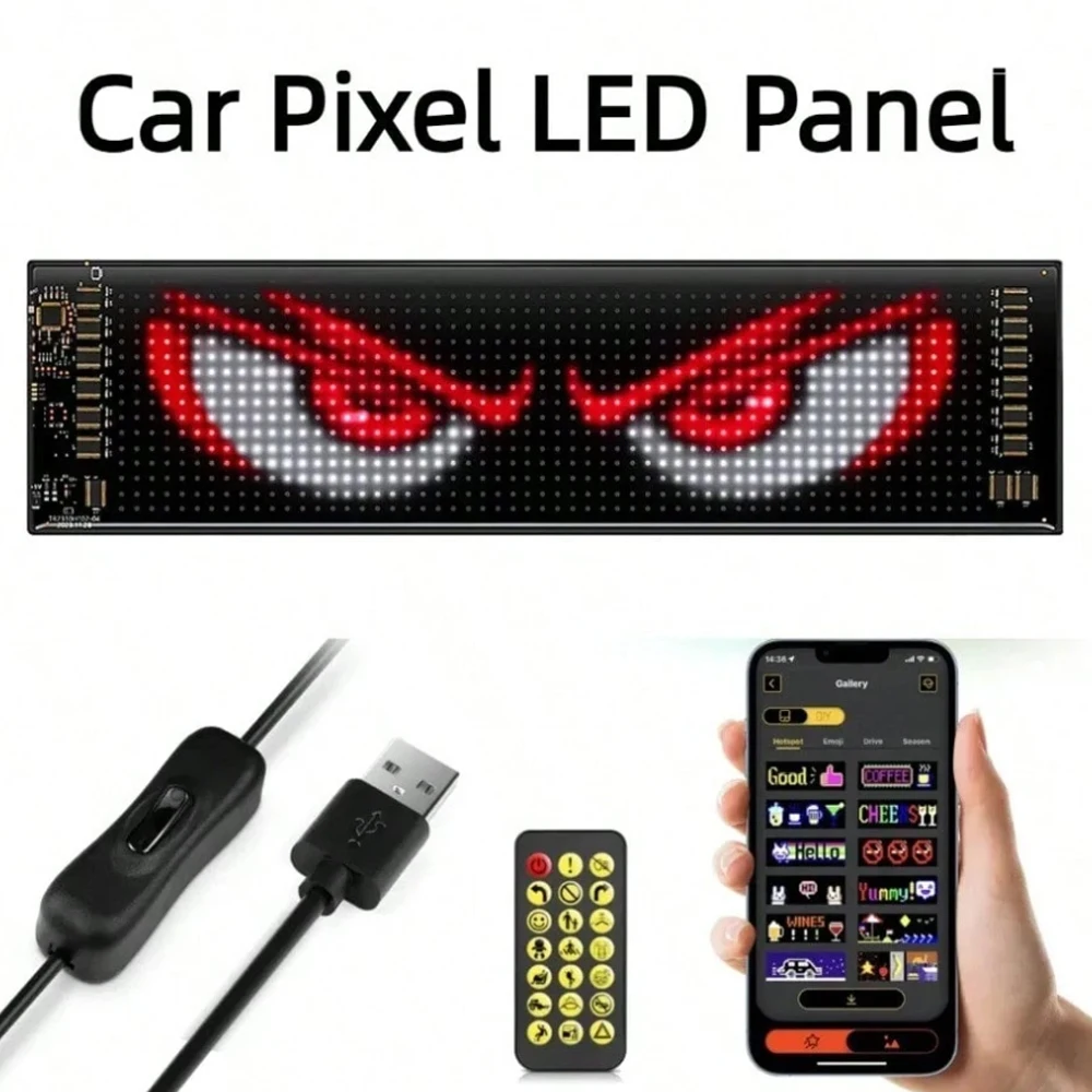 

LED Matrix Panel Pixel USB Scrolling Bright Advertising LED Signs Flexible Car Sign Light for Shop Bar Party Festival Decor Sign