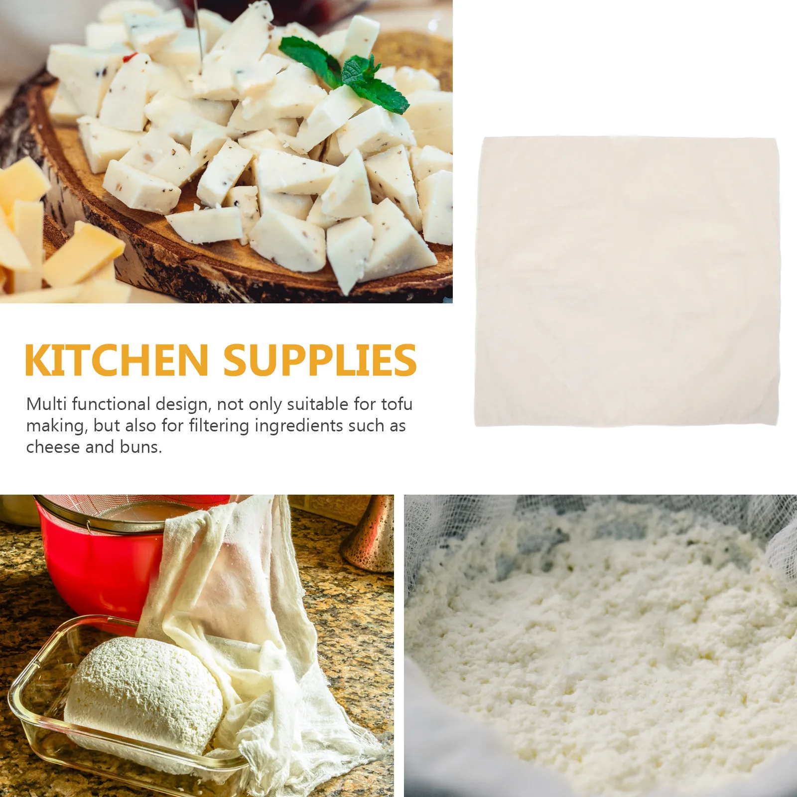 Tela de Gasa Multiusos Premium para Colar en la Cocina: Tofu, Leche de Soja, Yogur, Caldo, Jugos de Verduras, Asar Pavo y Carne