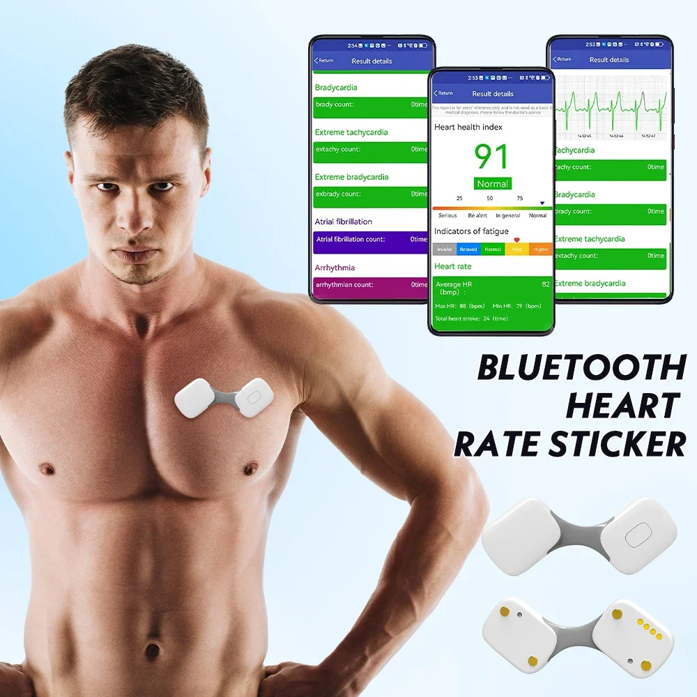 EKG 24 Hour Real-time ECG Monitoring Ultra-thin ECG Patch Portable Recorder Wearable Wireless Personal ECG Monitor Bluetooth