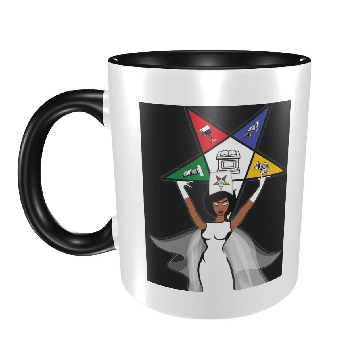OES Emblem Order Of The Eastern Star Mug Funny Ceramic Coffee Cups Tea Mugs Milk Cup Drinkware Gift for Woman Man