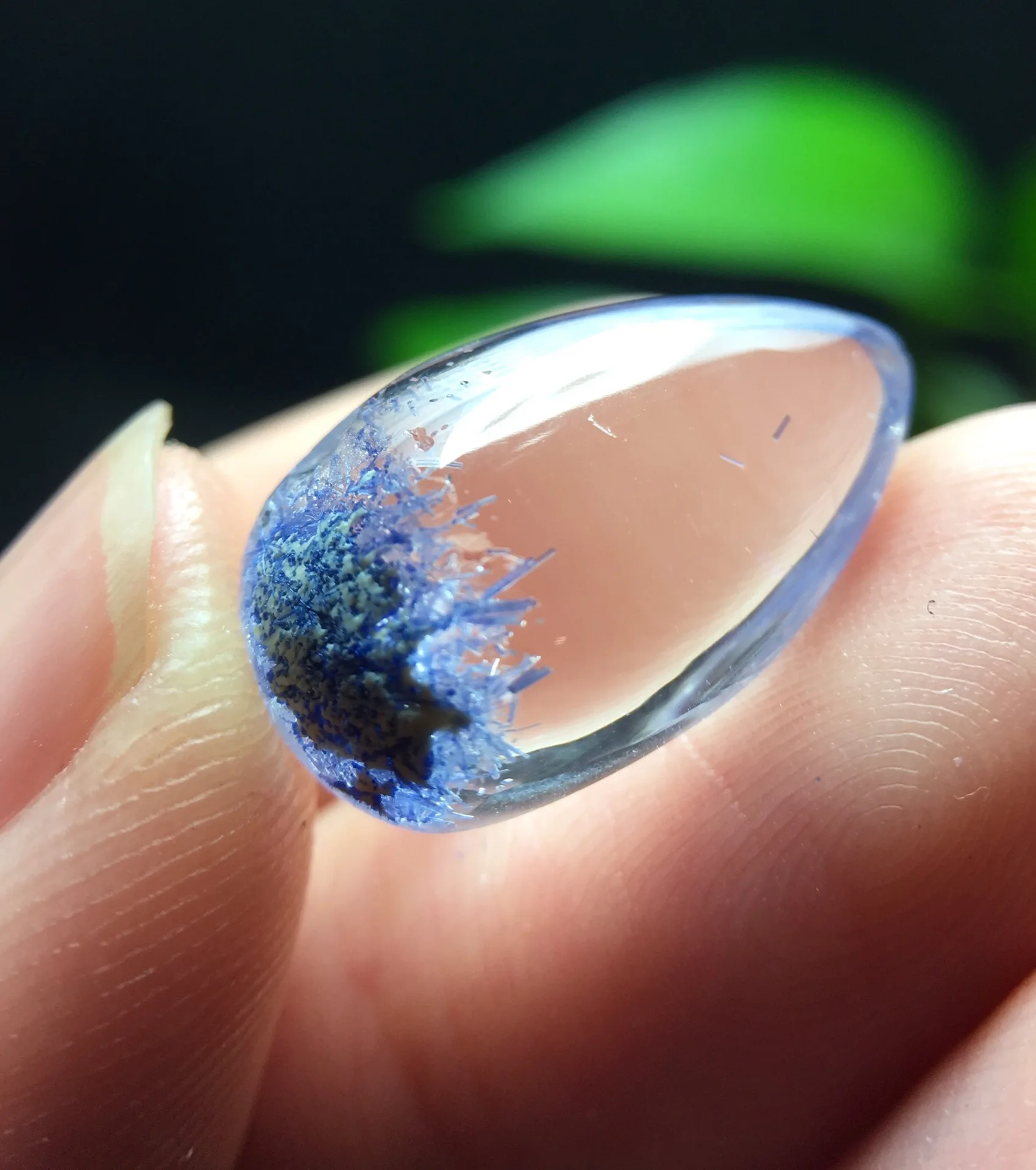 الطبيعية الأزرق Rutilated Dumortierite قلادة من الكوارتز 18.6*11.2*8.7 مللي متر واضح زهرة قلادة الذهب والمجوهرات AAAAAAA