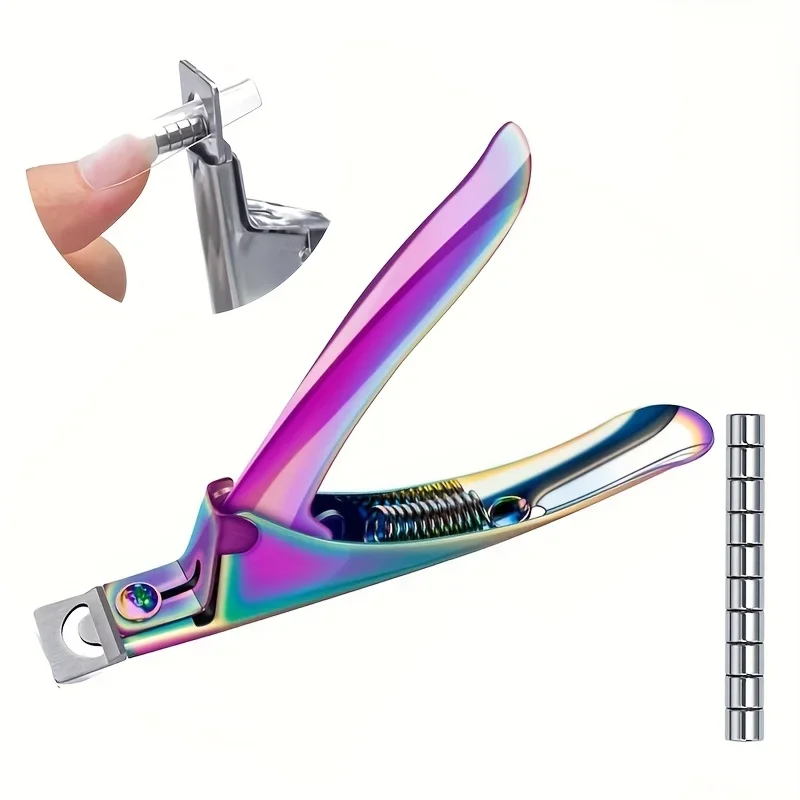 Acrylic Nail Clippers with 15Pcs Magnets Nail Clippers Cutters for Long Acrylic Gel Nails Tips Adjustable Stainless