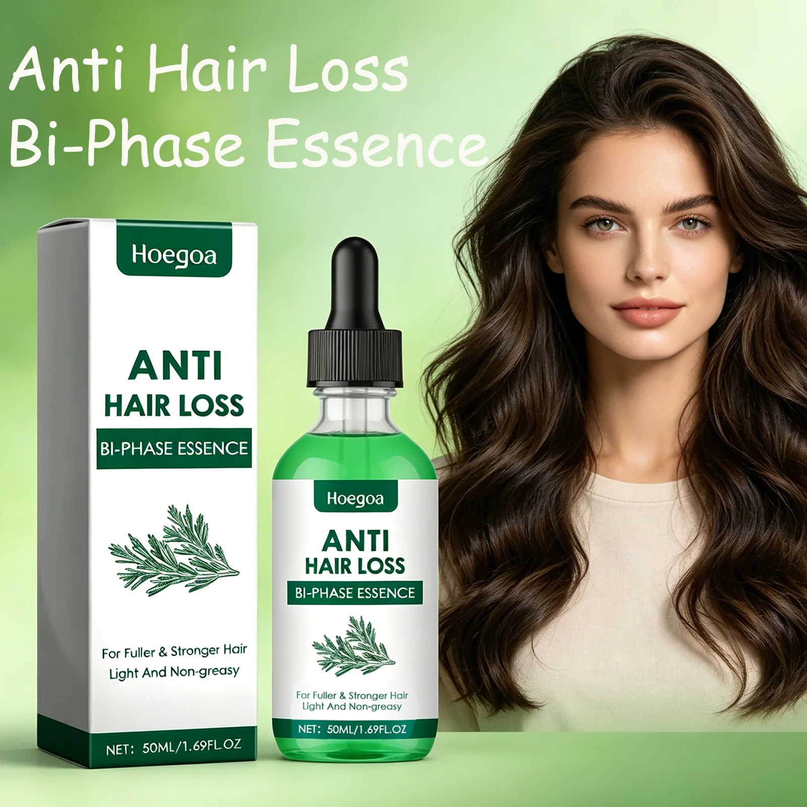 HOEGOA 50mL Anti Hair Loss Bi-Phase Essence Improves Texture Prevents Dryness Promotes Hair Growth Mild Ingredients Rosemary Oil