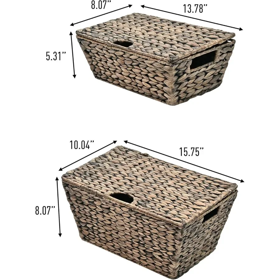 

Органайзер-корзина с гиацинтом — ящик для хранения в деревенском фермерском доме с крышкой, декор из морских водорослей с ручкой для ванной комнаты и дома