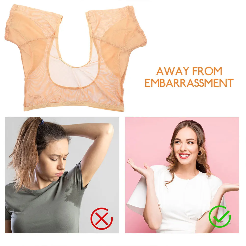 سترة نسائية للعرق قابلة للتنفس من النايلون تحت الإبط سترة ممتصة للعرق ناعمة ومريحة ومرنة ومقاومة للعرق للاستخدام في الهواء الطلق