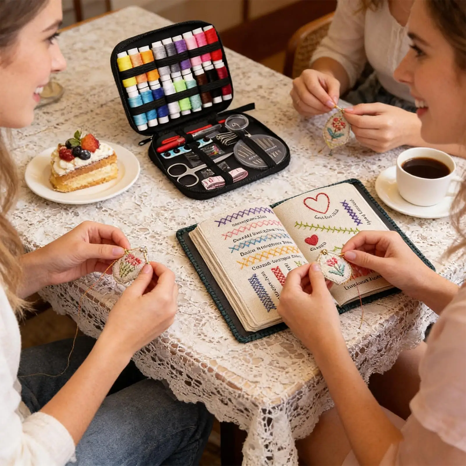 Embroidery Book For Beginners 106 Patterns Portable Instructional Tutorial Sewing Tools Adults Beginners Hand Embroidery Kit