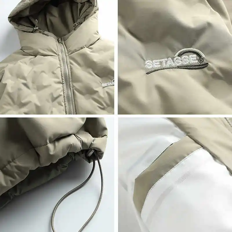 Winter American Hooded White Down Jacket Men's and Women's Short Couple Lightweight and Thick Warm Casual Coat