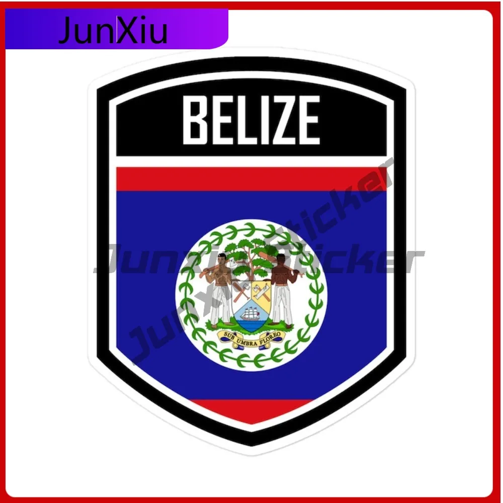 

Belize Flag Emblem Fashionable Eye Catching High Quality Stickers Waterproof Vinyl Decal No Fade Print and Anti