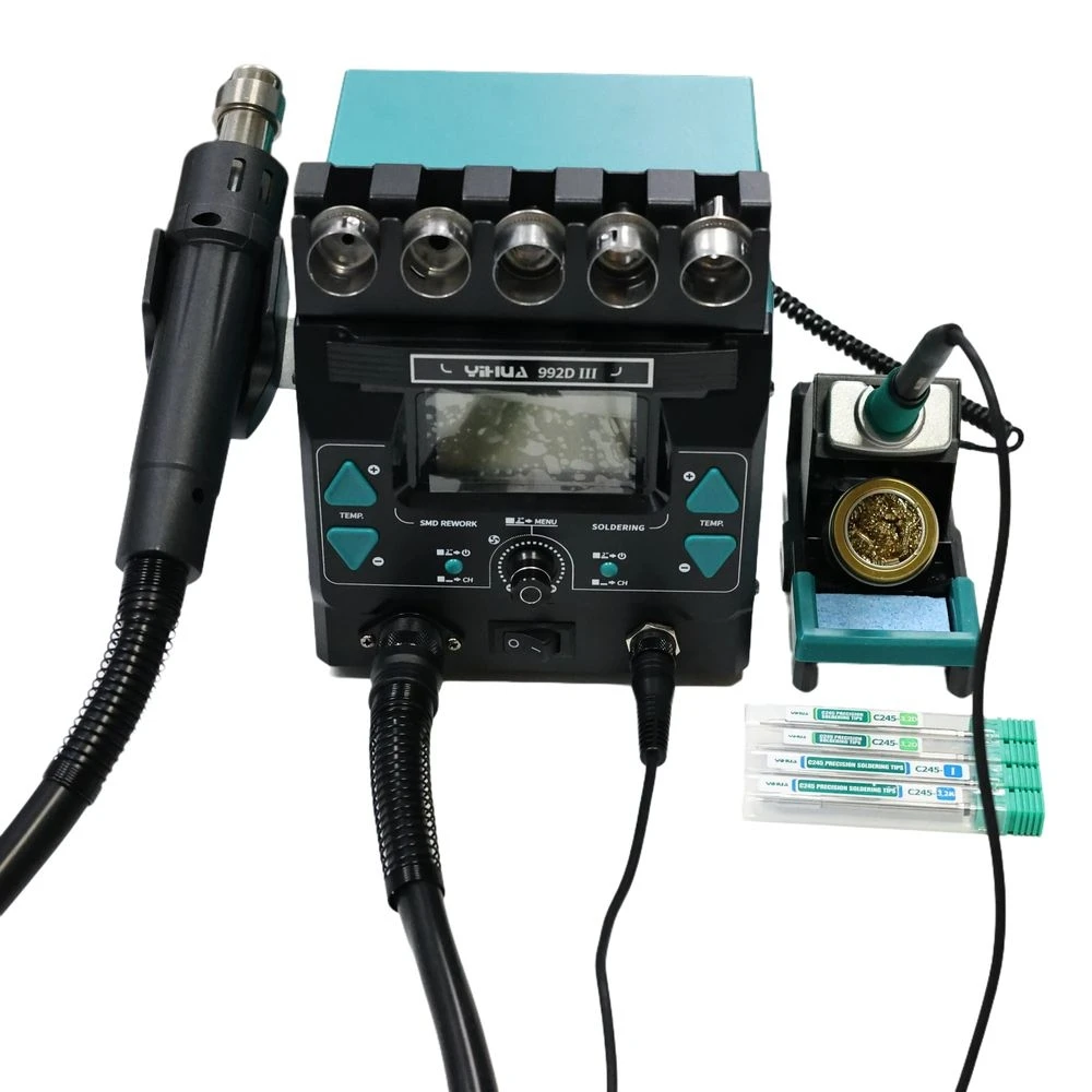

YIHUA 992D-III Hot Air Rework Station 210 245 Soldering Iron Station for Microscope Soldering Electronics Repair PCB Desoldering