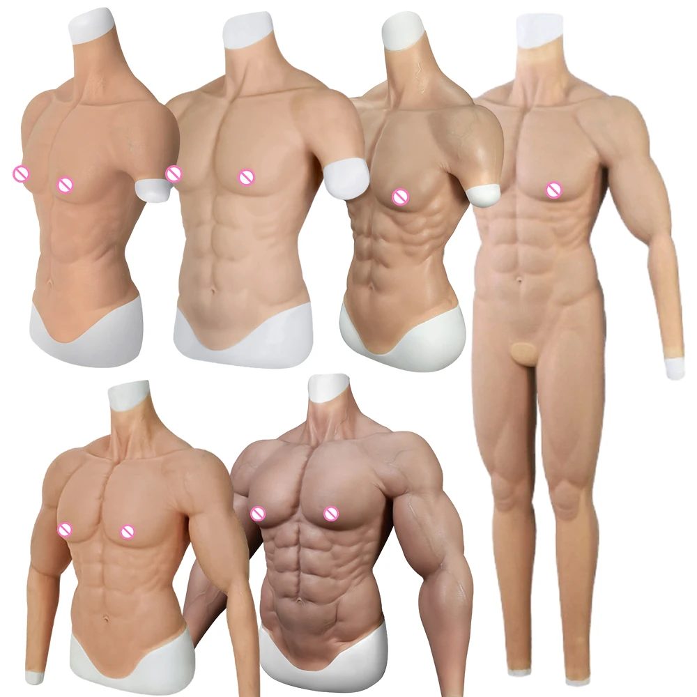 Silicone Muscle Suit Natural Fake Chest Bodysuit Artificial Simulation For Cosplay Bodybuilding Men Crossdresser