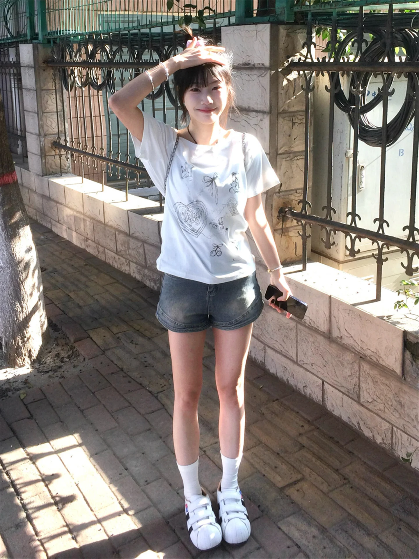 Retro American Street Style Women's Short Jeans High Waist Cotton High Elasticity Slimming Washed out Bodycon Hot Pants