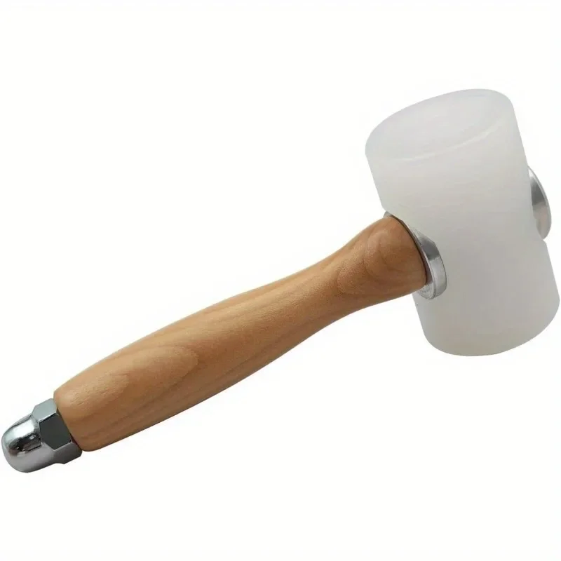 1PC Nylon T Head Wood Handle 7.4" Leather Leather Carving Hammer Mallet for Leather Craft Carving DIY Leathercraft