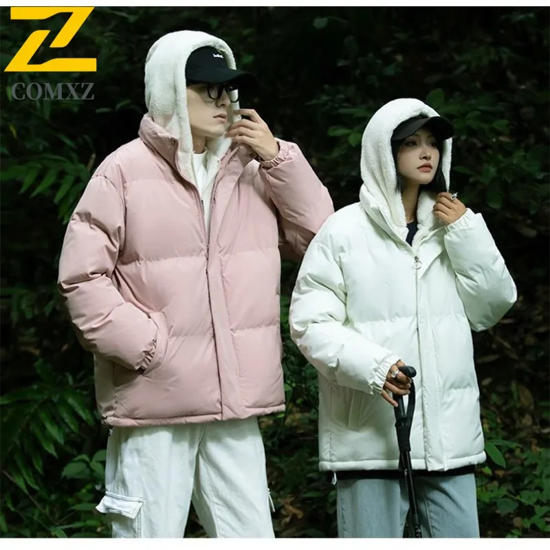 

COMXZ Padded Jacket 2025 New Winter Casual Fashion Hooded Wear On Both Sides Windproof Coat Outdoor Sports Lightweight Parkas