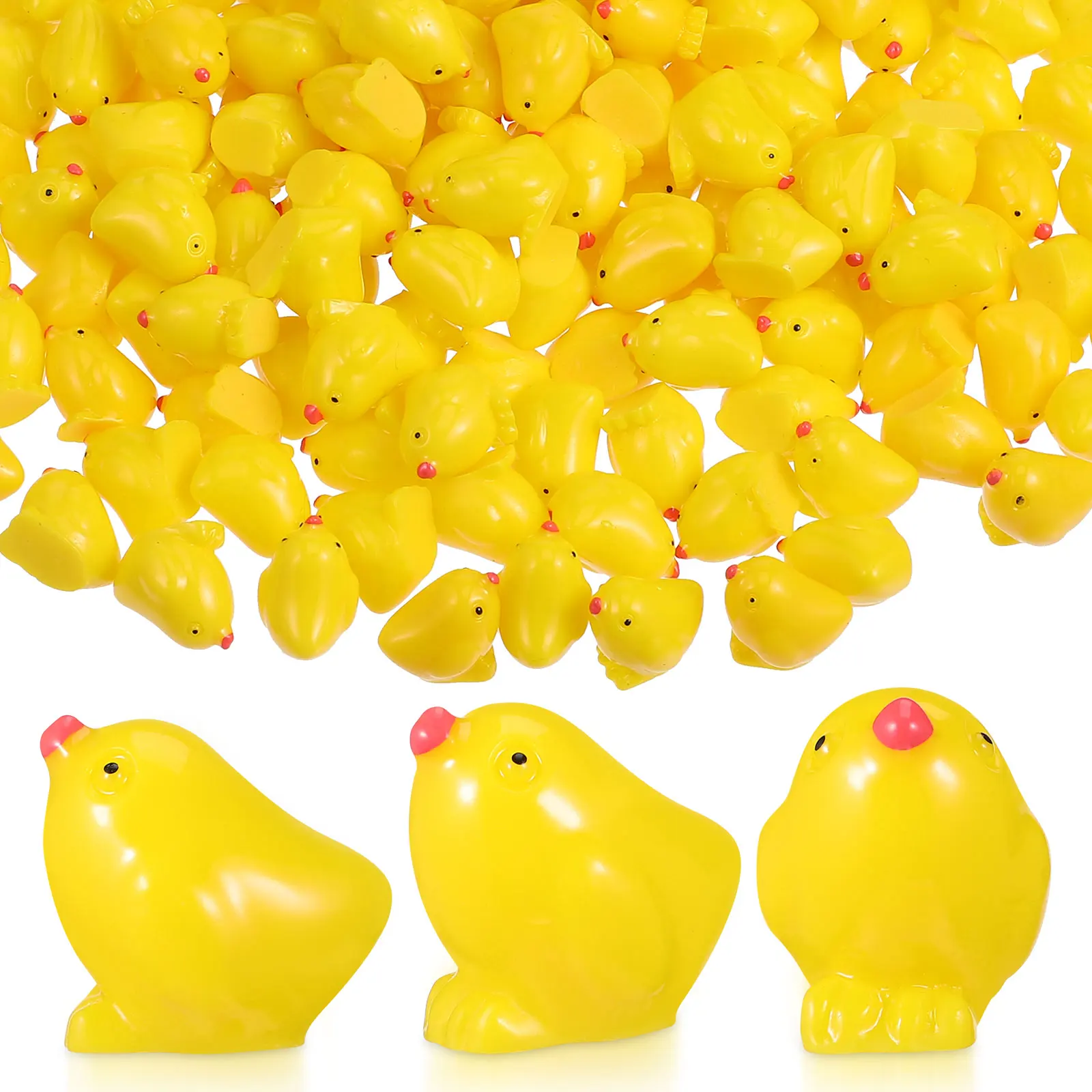 

200Pcs Miniature Chicken Micro Landscape Resin Bulk Set Decorative Tiny Chickens Garden Accessory Tiny Animals to Hide