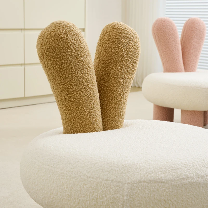 كريم نمط غرفة المعيشة البراز المنزل مسند الظهر كرسي صوف الضأن تغيير البراز منخفضة المستوى للأطفال أريكة البراز